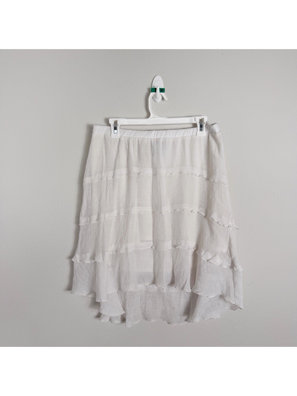 VTG Y2K Women’s IZ Byer California Tiered Midi Skirt White Fairy Grunge XL